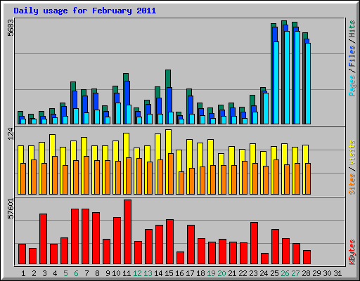 Daily usage for February 2011