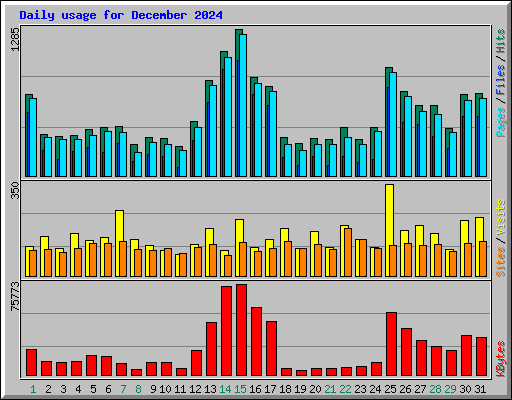 Daily usage for December 2024