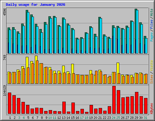 Daily usage for January 2026