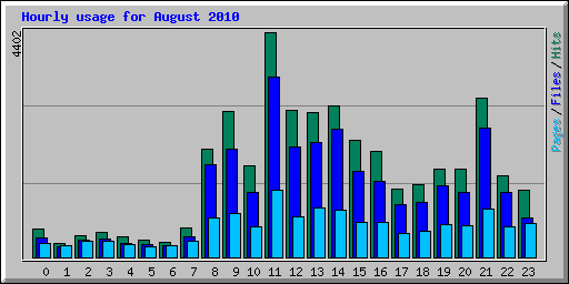 Hourly usage for August 2010