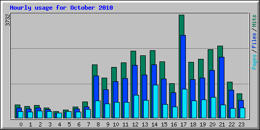 Hourly usage for October 2010