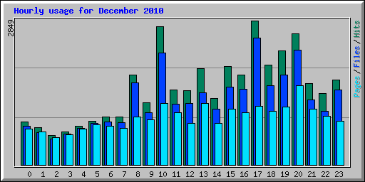 Hourly usage for December 2010