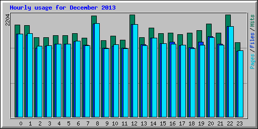 Hourly usage for December 2013