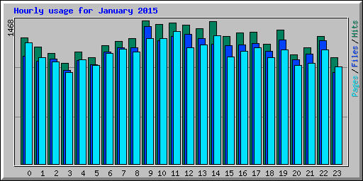 Hourly usage for January 2015