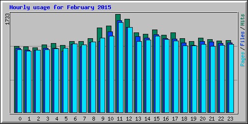 Hourly usage for February 2015