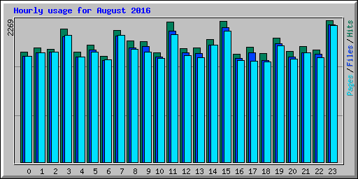 Hourly usage for August 2016