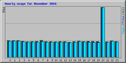 Hourly usage for November 2016
