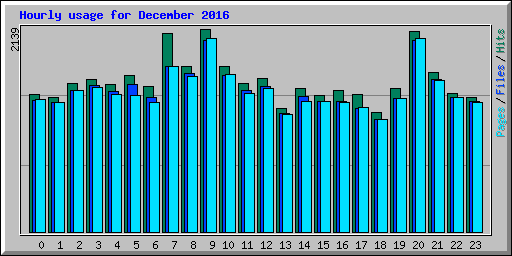 Hourly usage for December 2016