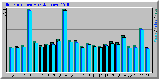 Hourly usage for January 2018