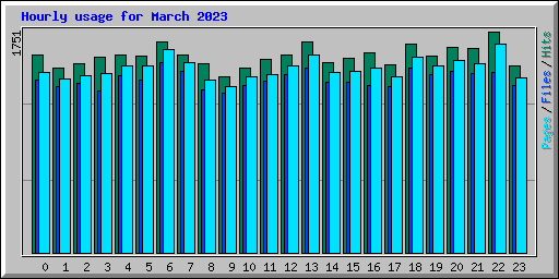 Hourly usage for March 2023