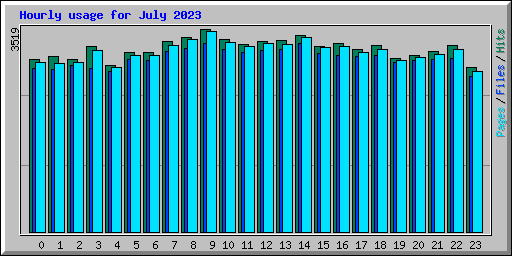 Hourly usage for July 2023