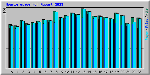 Hourly usage for August 2023